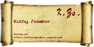 Kuthy Zsombor névjegykártya